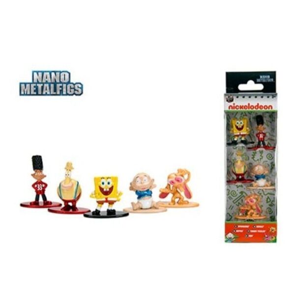 Nickelodeon Nano Metalfigs 5 pack Mini Figures Sponge Bob Ren Gerald Heffer - Picture 1 of 7